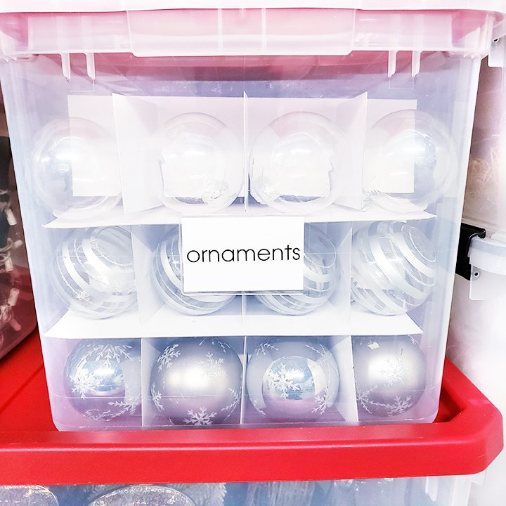 organized ornament box