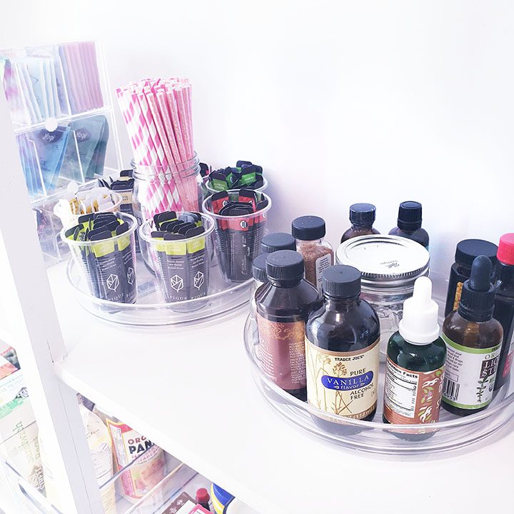 A shelf full of various bottles and jars.