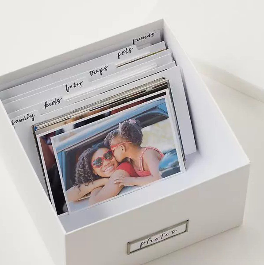 A white box filled with photos.