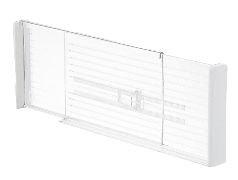 A white sliding door on a white background.