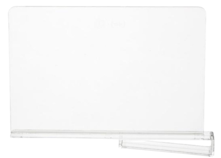 A white board on a black background.