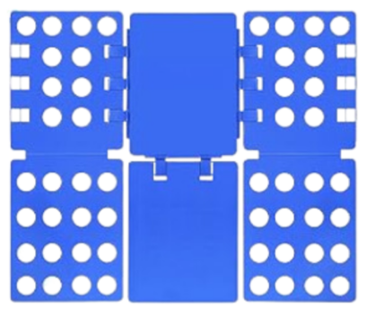 A blue plastic box with holes in it.
