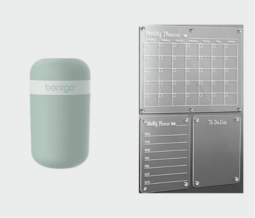 Bentgo container and planning boards displayed.