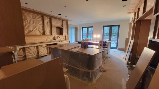 This shows what a kitchen looks like during a renovation project