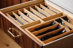 Organized silverware drawer